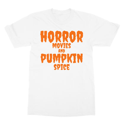 Halloween Apparel - Horror Movies and Pumpkin Spice  Softstyle T-Shirt