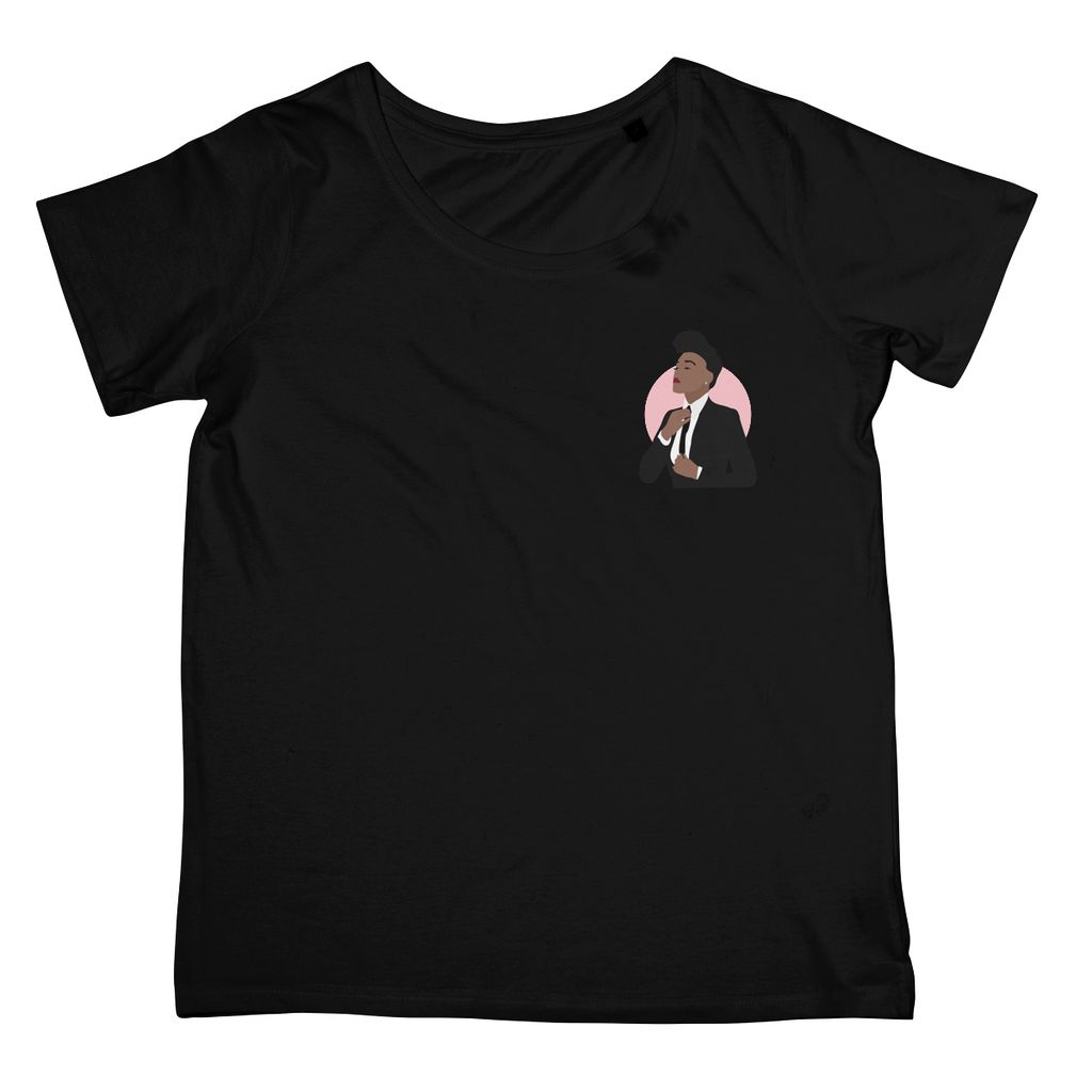 Musical Icon Apparel - Janelle Monae Women's Fit T-Shirt (Left-Breast Print)