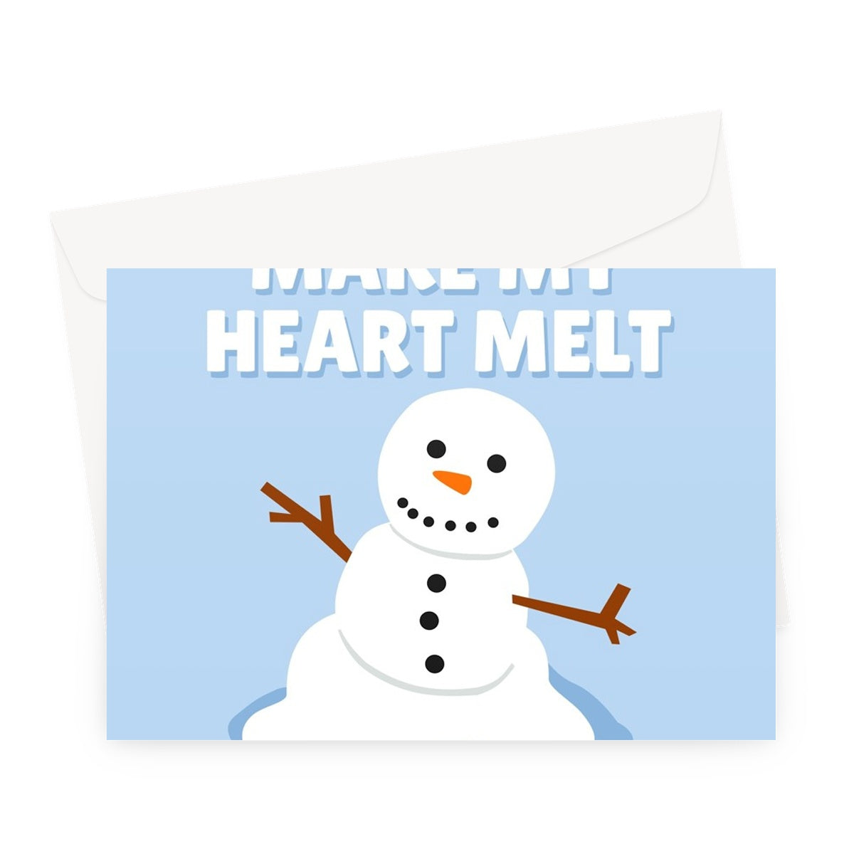 You Make My Heart Melt Merry Christmas Cute Couples Partner Snowman Melting Greeting Card