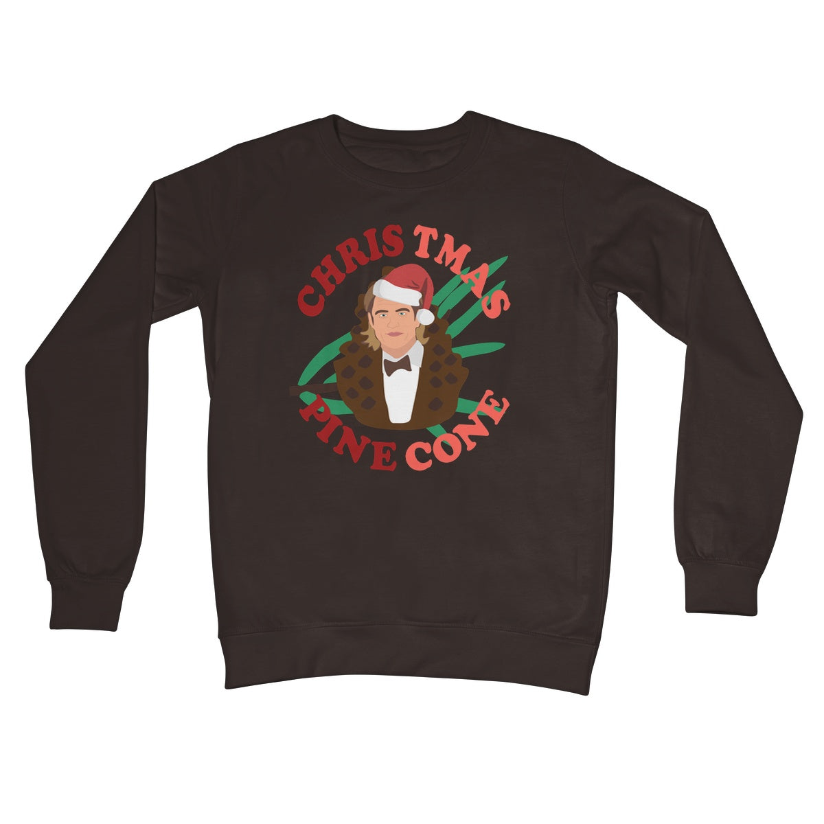 Chris Pine Christmas Pinecone Pun Funny Xmas Gift Film Celebrity Fan Silly Crew Neck Sweatshirt