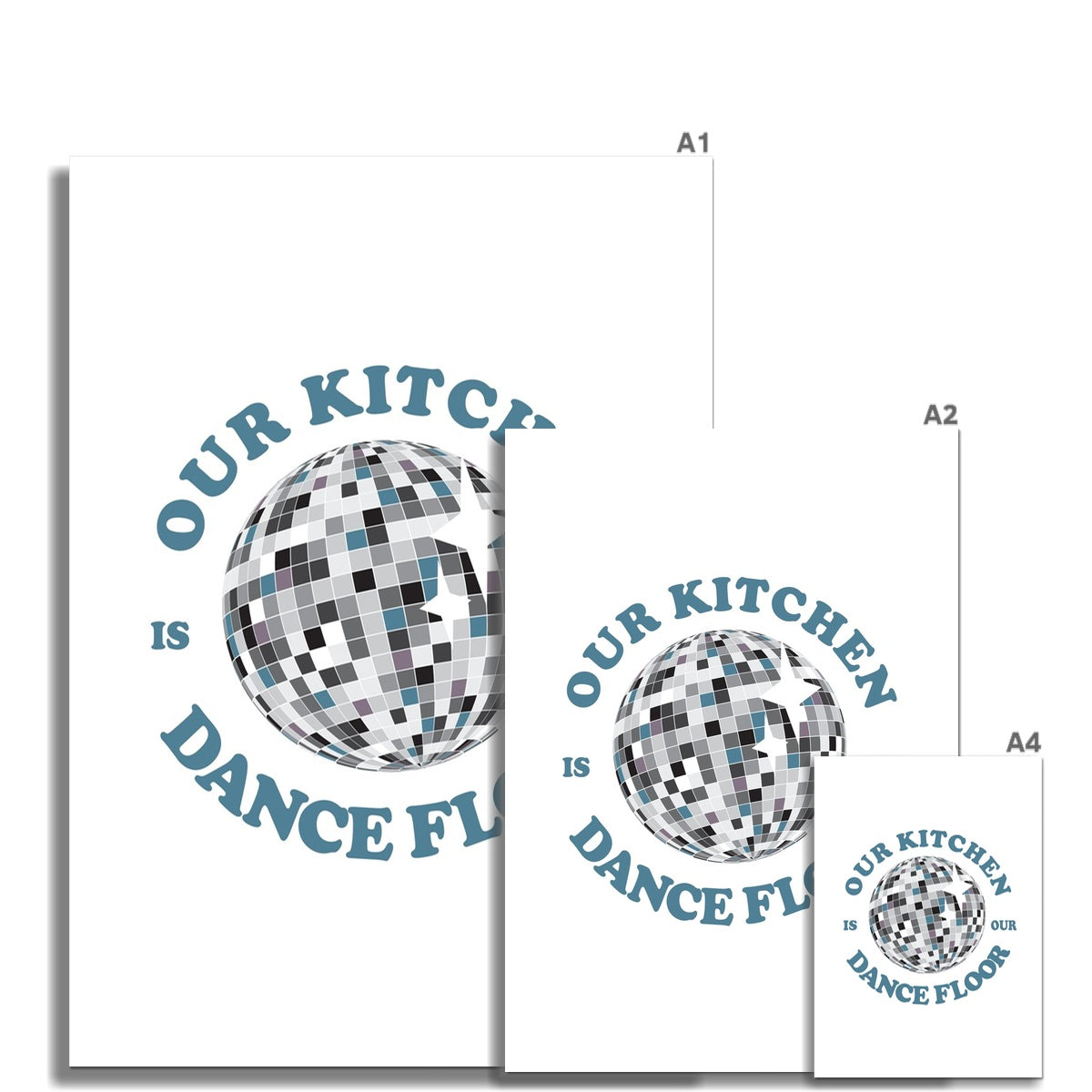 Our Kitchen Is Our Dancefloor Home Wall Art Print Cute Couples Disco Wall Art Poster