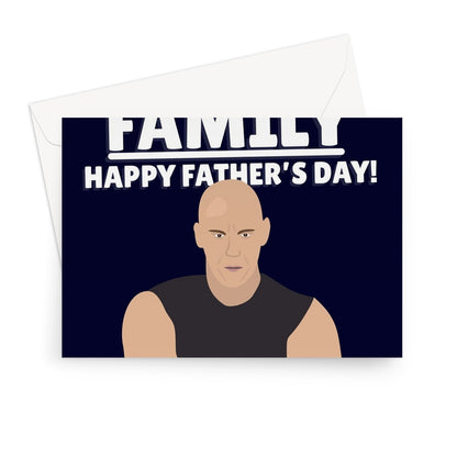 The Greatest Gift Of All Is Family, Happy Father's Day Vin Diesel Fast Fan Racing Car Movie Film Greeting Card