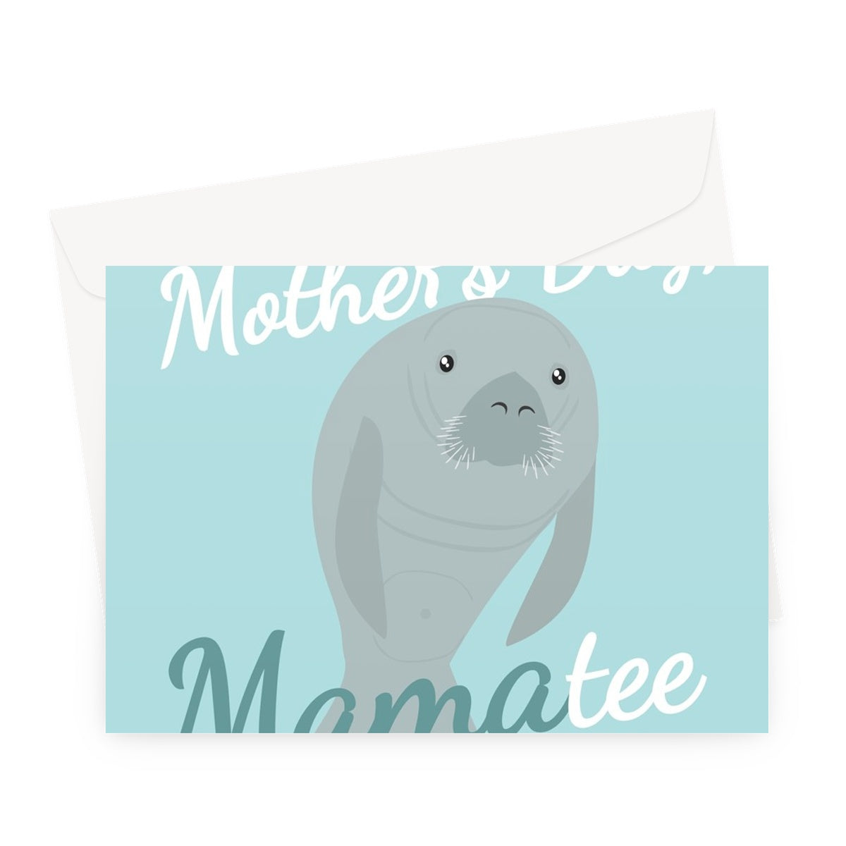 Happy Mother's Day Mamatee To Be Cute Funny New Mum Pregnant Manatee Greeting Card