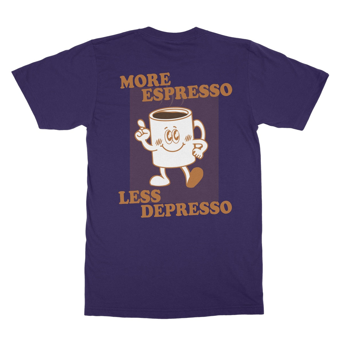 More Espresso Less Depresso Front and Back Print Top Coffee Softstyle T-Shirt