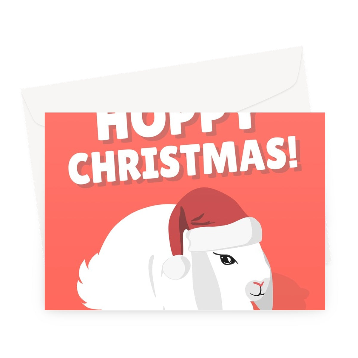 Hoppy Christmas Bunny Rabbit Cute Pet Owner From The Pun Happy Xmas Greeting Card