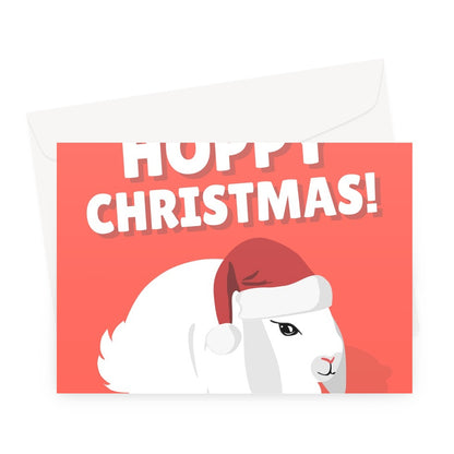 Hoppy Christmas Bunny Rabbit Cute Pet Owner From The Pun Happy Xmas Greeting Card