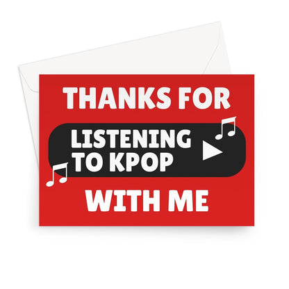 Thanks for Listening to KPOP With Me Happy Anniversary Music Streaming Fan Idol Korean Greeting Card