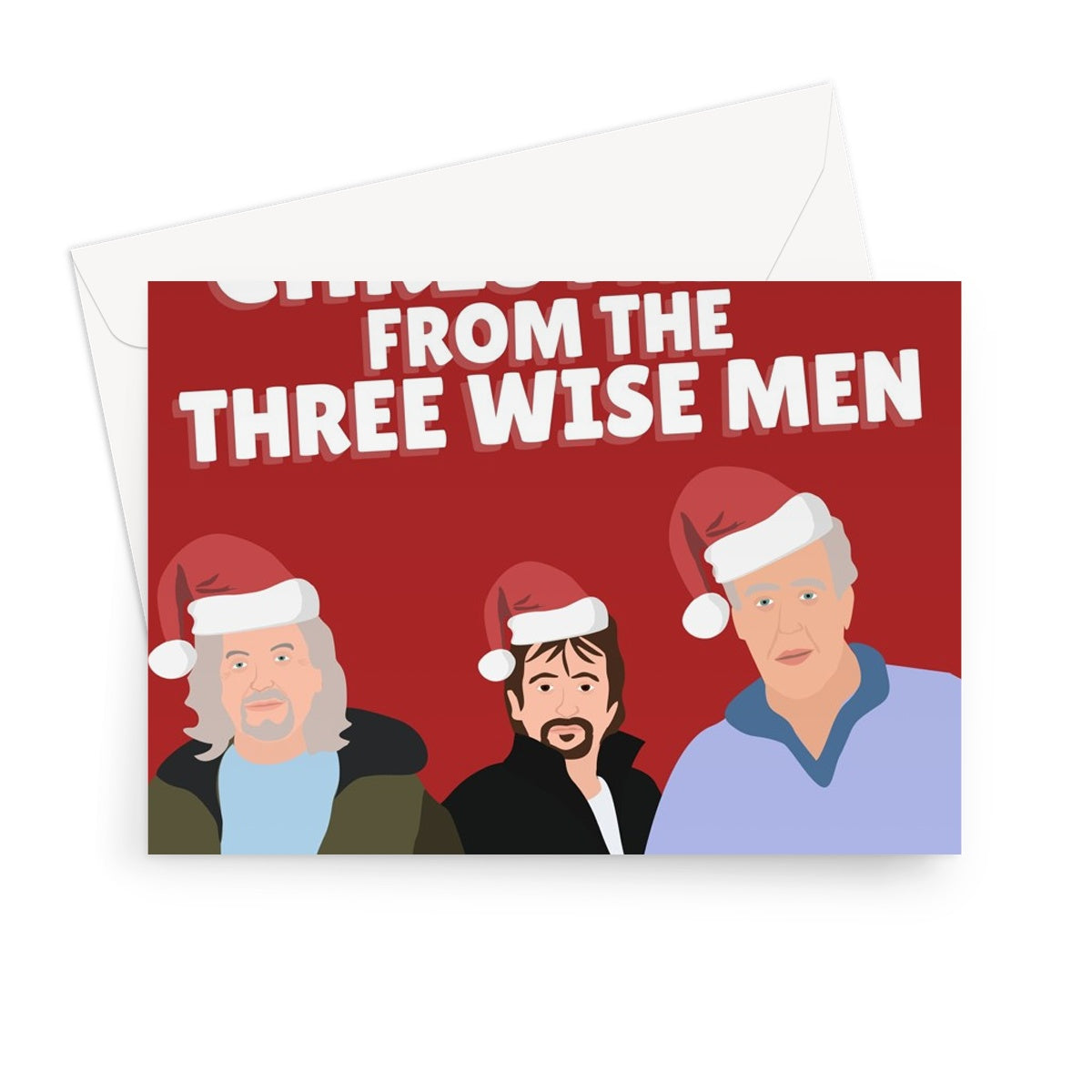 Merry Christmas From The Three Wise Men James May Richard Hammond Jeremy Clarkson Funny TV Fan Greeting Card