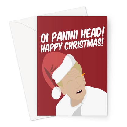 Oi Panini Head Happy Christmas Gordon Ramsay Chef TV Hells Funny Xmas Fan Love Greeting Card