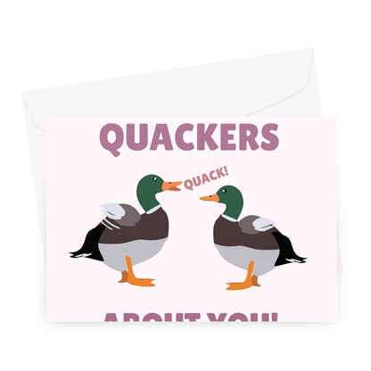 I'm Quackers About You Valentine's Day Funny Pun Duck Love Cute  Greeting Card