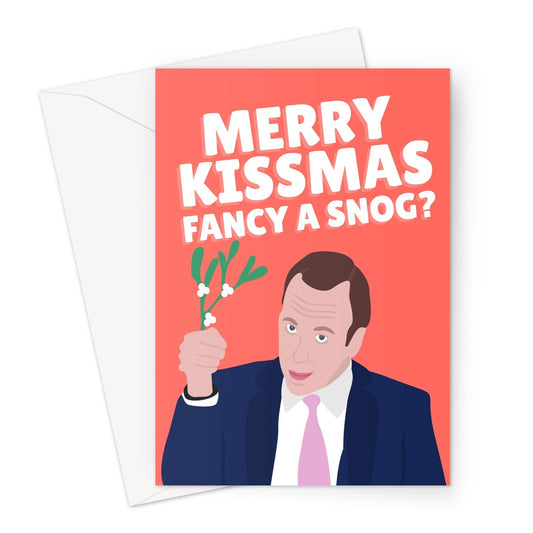 Merry Kissmas Fancy a Snog Matt Hancock Funny Christmas Xmas Card Tory Politics Greeting Card