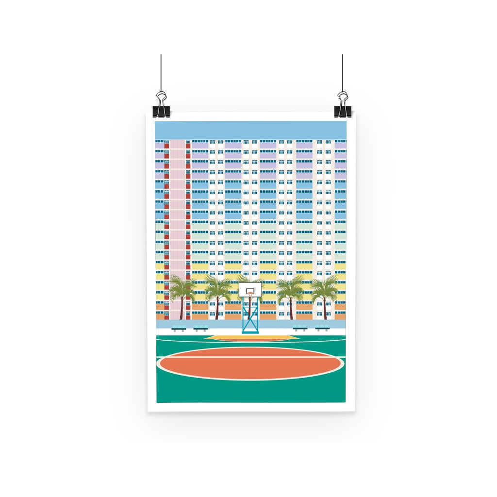 Travel Collection Homeware - Hong Kong Basketball Court Poster (Choi Hung Estate)