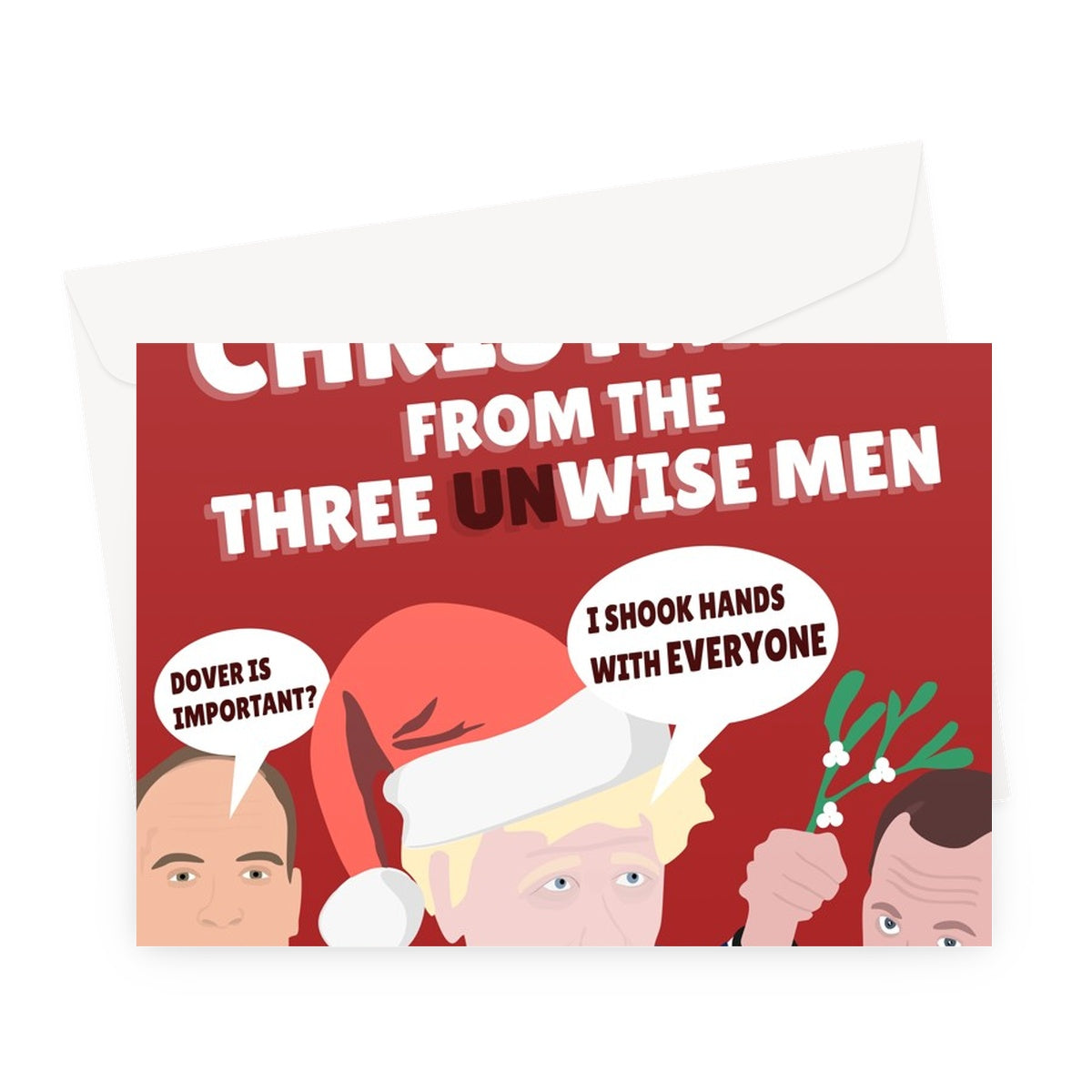 Merry Christmas from the Three Unwise Men Boris Johnson Dominic Raab Matt Hancock Politics Political Funny Xmas Greeting Card