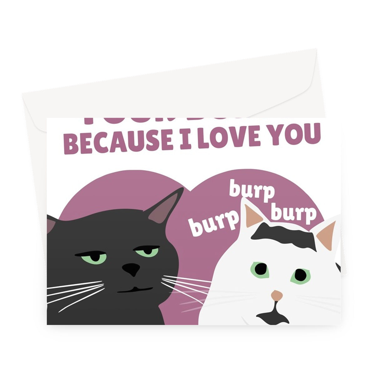 I Put Up With Your Burps Because I Love You Funny Tiktok Cats Burping Smelly Valentine's Day Anniversary  Greeting Card