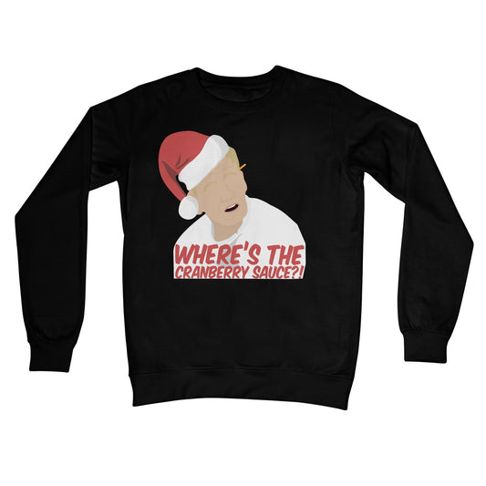 Where's the Cranberry Sauce Gordon Ramsay Funny Meme Idiot Sandwich Christmas Jumper Crew Neck Sweatshirt