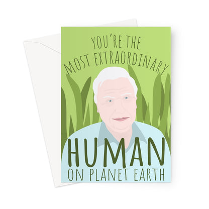 David Attenborough Most Extraordinary Human on Planet Earth DETAIL DESIGN New Card Love Valentine's Day Birthday Cute Greeting Card