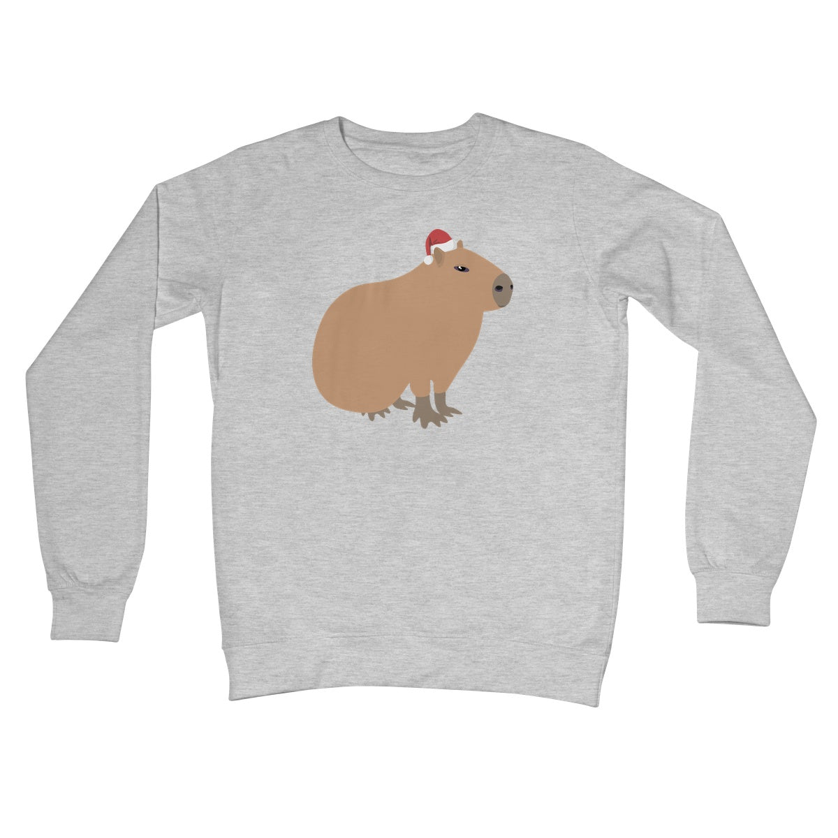 Capybara Christmas Jumper Sweater Cute Kawaii Nature Animals Capy Social Media Xmas Trend Gerbil Rodent Hamster  Crew Neck Sweatshirt