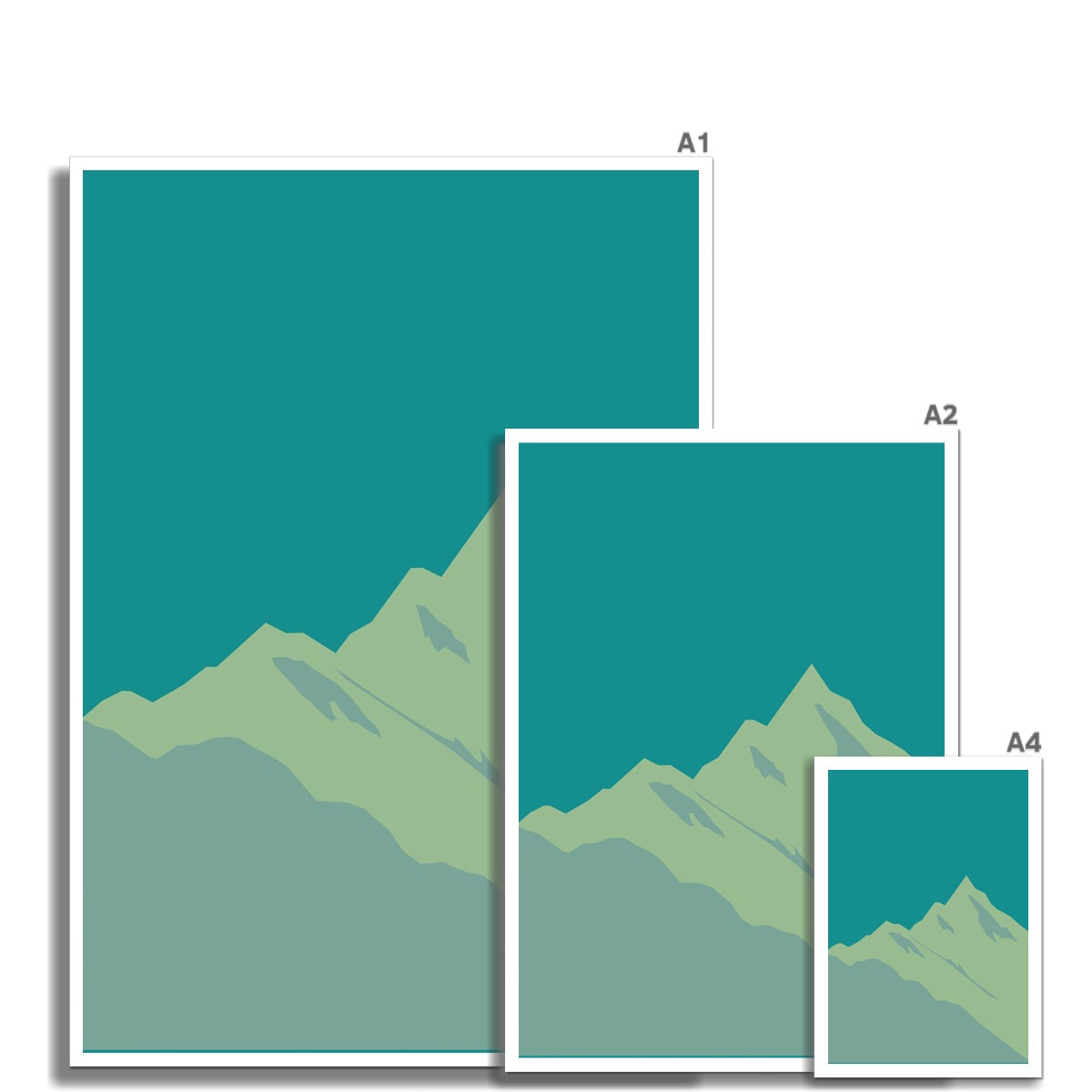 Mountain Range - Wall Art Print Office Home Guest House Minimalist Pastel Wall Art Poster