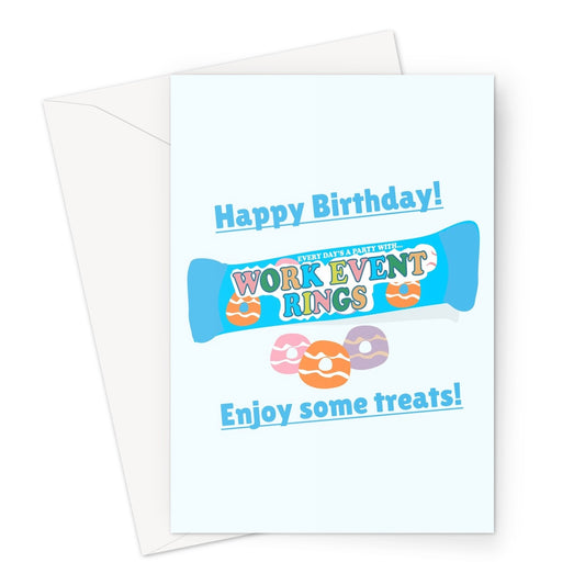 Happy Birthday Enjoy Some Treats Work Event Rings Funny Boris Politics Tory Party Scandal Greeting Card