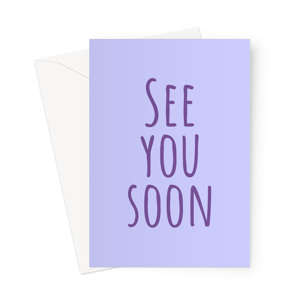 See You Soon Simple Purple Love Miss You Isolation Pandemic Social Distance Birthday Mother's Day Greeting Card