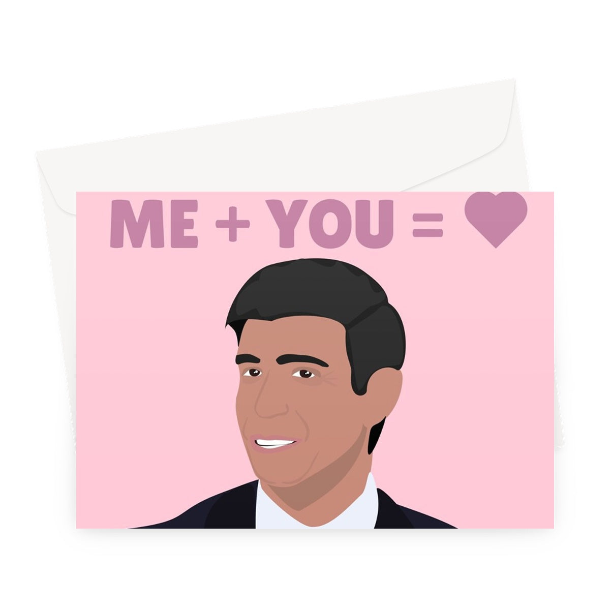 Let's Do The Maths Me Plus You Equals Love Funny Rishi Sunak Valentine's Day Greeting Card