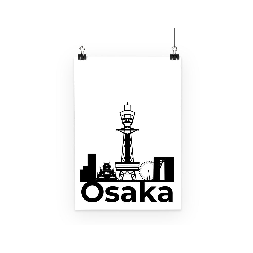 Travel Collection Homeware - Osaka City Black Print Poster