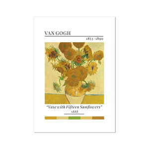 Van Gogh Sunflowers - Classic Art Collection - Wall Art Colour Palette Dorm Bedroom Living Room Print Vintage Wall Art Poster