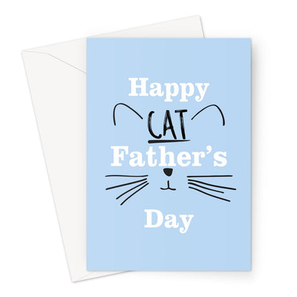 Happy Cat Father's Day Dad Kitten Love Whiskers Fan Funny Cute Greeting Card