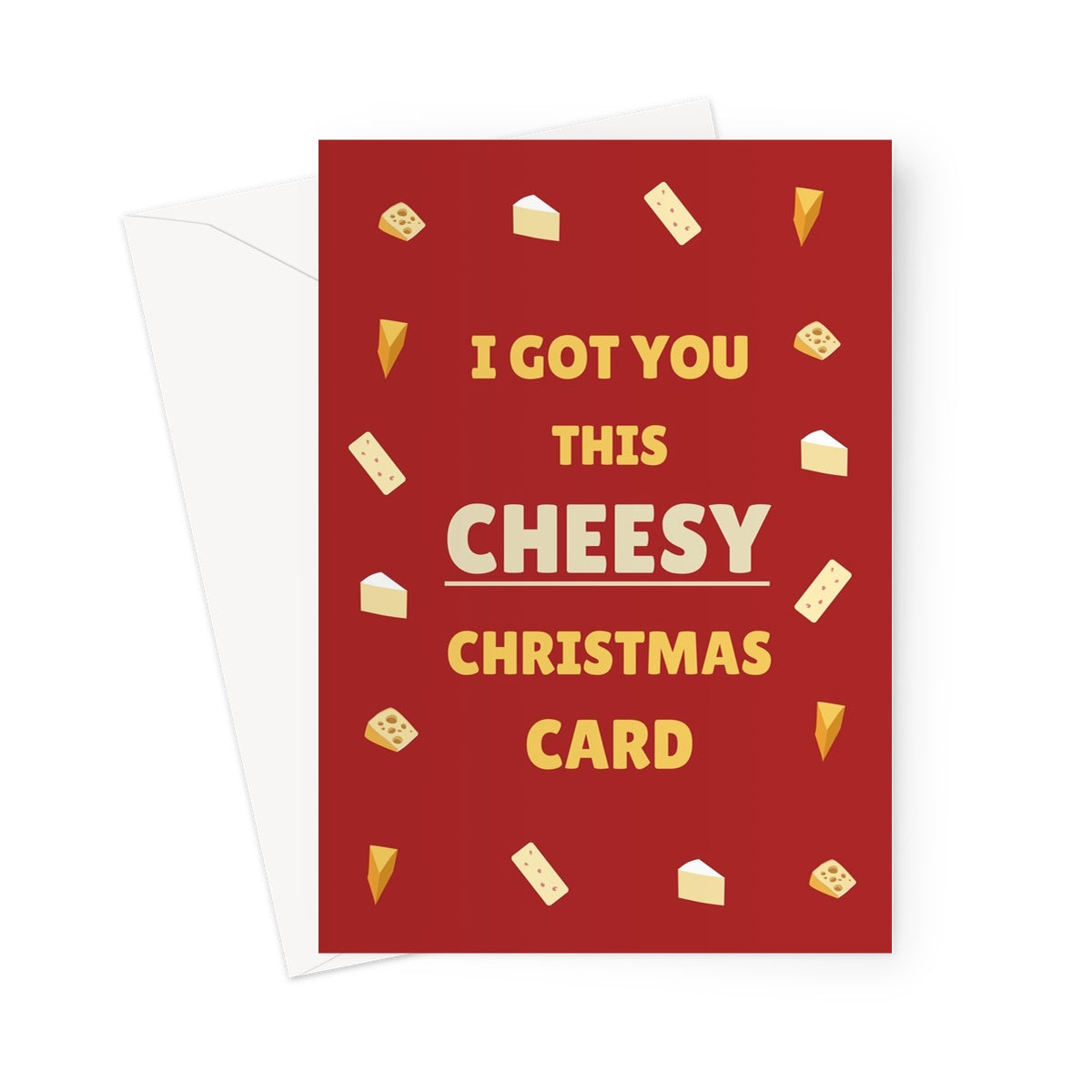 I got you this cheesy Christmas card brie cranberry food fan love cheese Greeting Card