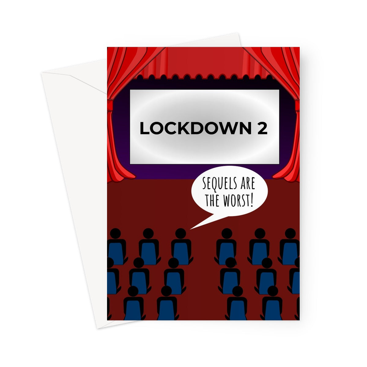 LOCKDOWN 2 - Sequels are the Worst Cinema Funny Pun Meme Pandemic Virus Birthday Christmas Anniversary Greeting Card