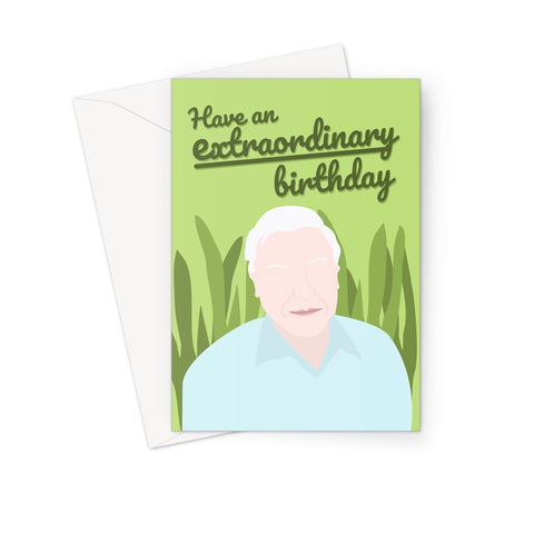 David Attenborough Birthday Card; Nature Themed Birthday Cards; Animal Birthday Cards; Celebrity Birthday Cards