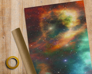 Colourful Space Nebula - 1M ROLL - Premium Wrapping Paper Anniversary Birthday Gift Wrap Galaxy Print Nerd Nasa Universe Cosmos Metre Meter