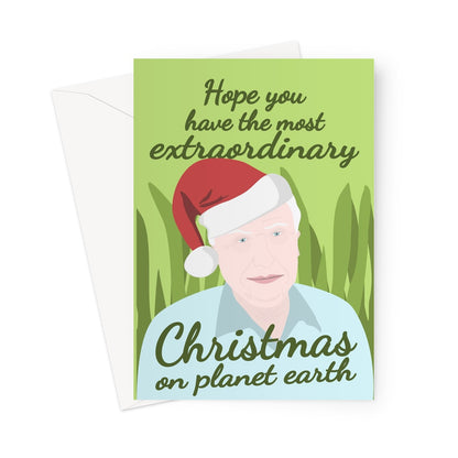 Hope You Have The Most Extraordinary Christmas On Planet Earth David Attenborough Icon Celebrity British UK Nature TV Animals Greeting Card