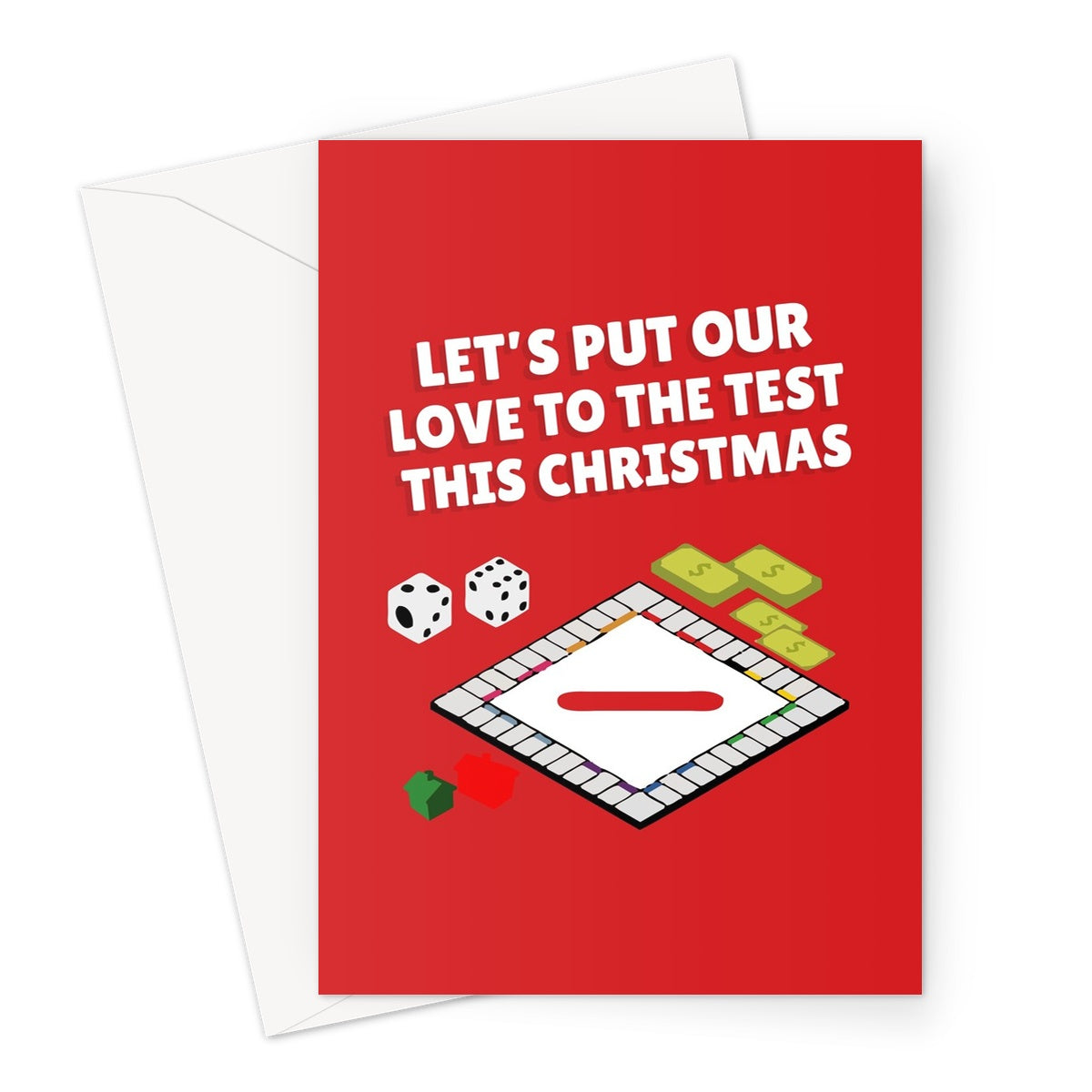 Let's Put Our Love To The Test This Christmas Funny Board Games Xmas Play Arguments Competitive  Greeting Card