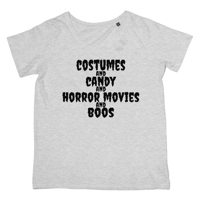 Halloween Apparel - Costumes and Candy and Horror Movies and Boos Women's Retail T-Shirt