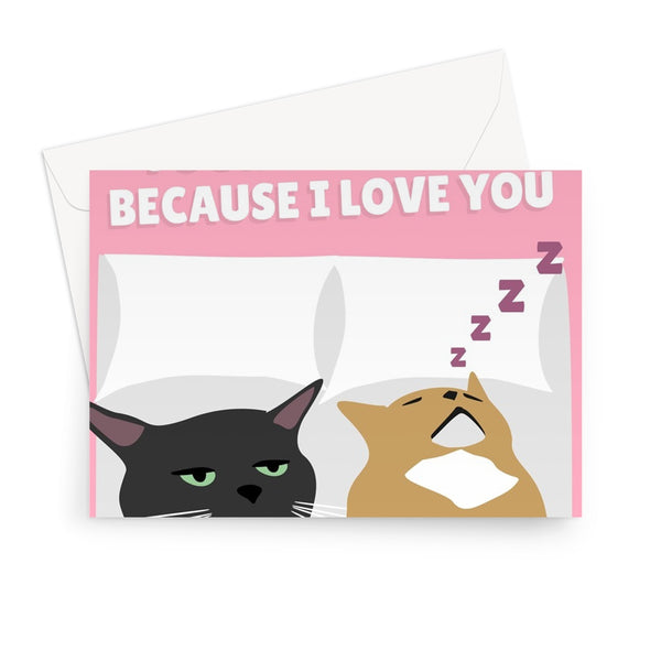 I Put Up With Your Snoring Because I Love You Funny Tiktok Cats Angry Sleep Valentine's Day Anniversary Greeting Card