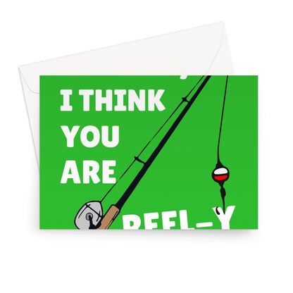 Dad I Think You're Reely Cool Funny Father's Day Birthday Fishing Pun Really Cool  Greeting Card