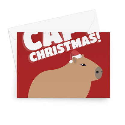 Capy Christmas Capybara Cute Animal Fan Funny Happy Xmas Greeting Card