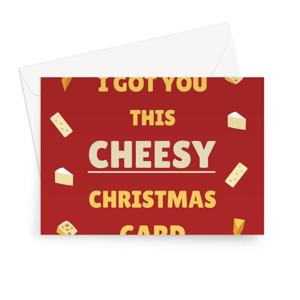 I got you this cheesy Christmas card brie cranberry food fan love cheese Greeting Card