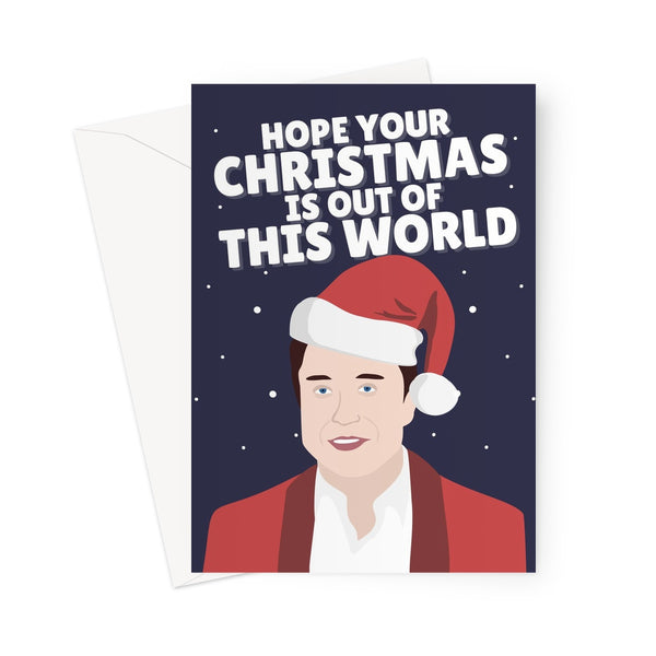 Hope Your Christmas Is Out of this World Funny Pun Love Fan Elon Musk Rocket Space Merry Christmas Xmas Stocks  Nerd Stonks Meme Greeting Card