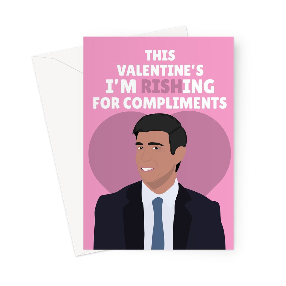 This Valentine's I'm Rishing For Compliments Funny Love Politics Tory Rishi Sunak Fishing Couples Greeting Card