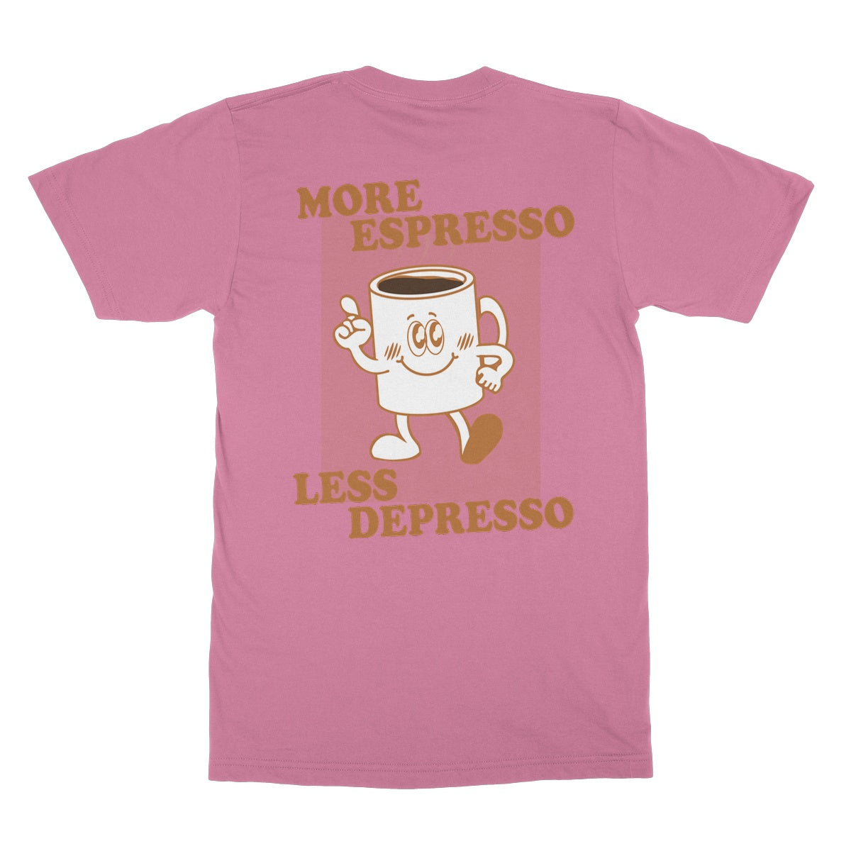 More Espresso Less Depresso Front and Back Print Top Coffee Softstyle T-Shirt