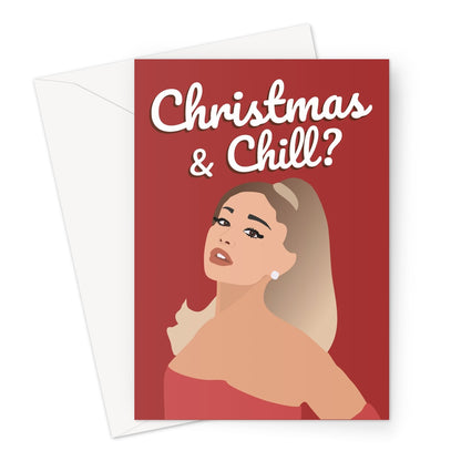 Christmas and Chill Ariana Grande Music Fan Xmas Festive  Greeting Card