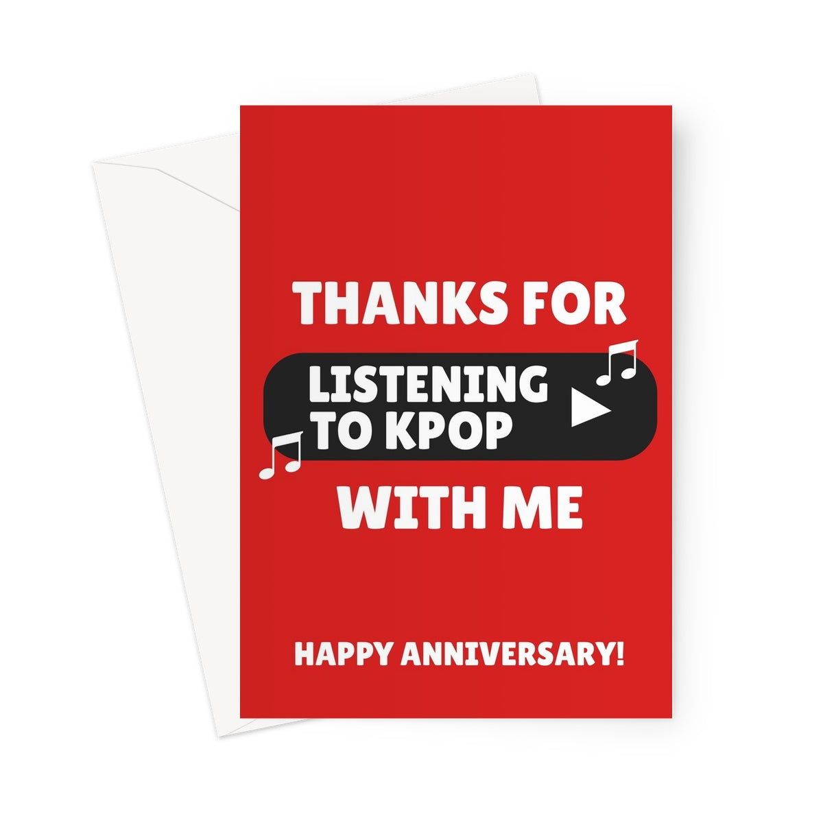 Thanks for Listening to KPOP With Me Happy Anniversary Music Streaming Fan Idol Korean Greeting Card