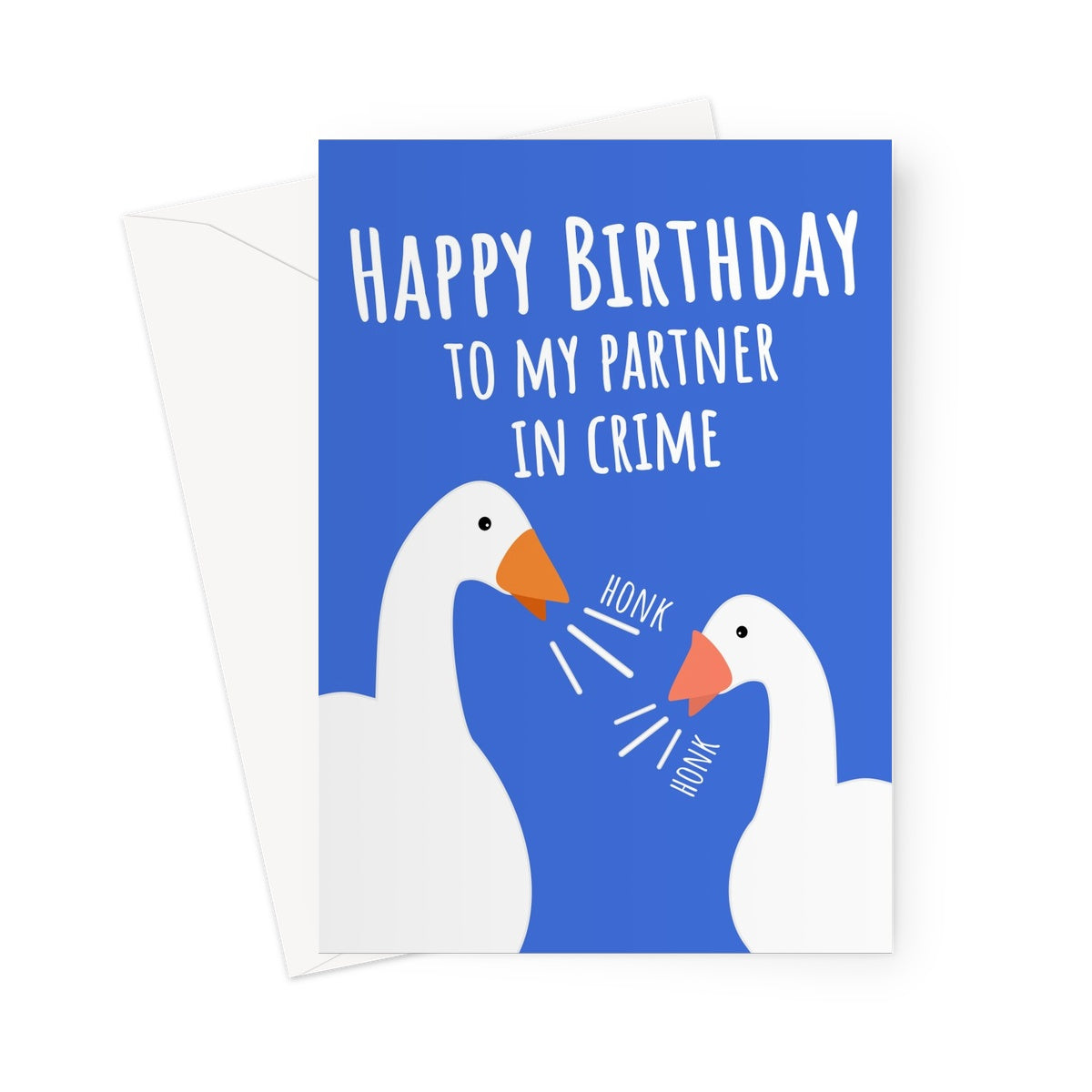 Happy Birthday to My Partner in Crime Funny Goose Game 2 Player Love Couples  Greeting Card