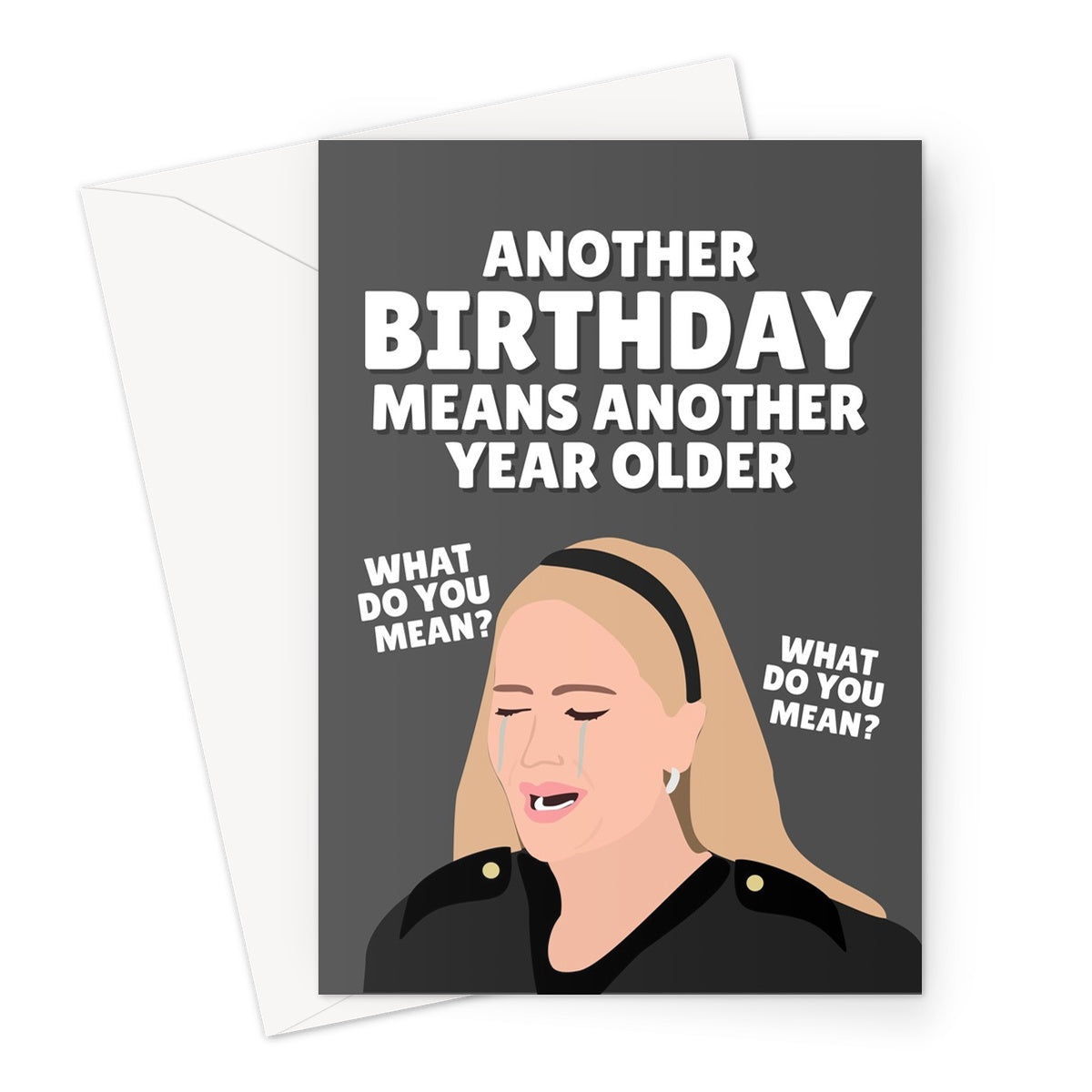 Another Birthday Means Another Year Older (What Do You Mean?) Jennifer Lawrence Funny Meme Hot Spicy Crying Celebrity  Greeting Card
