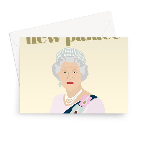 Enjoy your new palace the Queen new home moving funny royalty fan Greeting Card