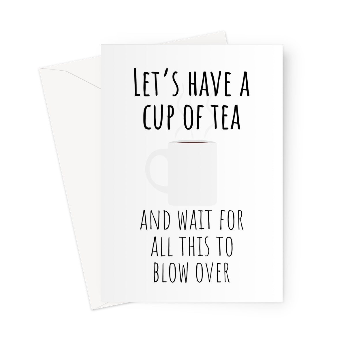 Let's Have A Cup of Tea and Wait For All This to Blow Over Funny Meme Shaun of the Dead Classic Social Distance Love Birthday Anniversary Mother's Day Greeting Card