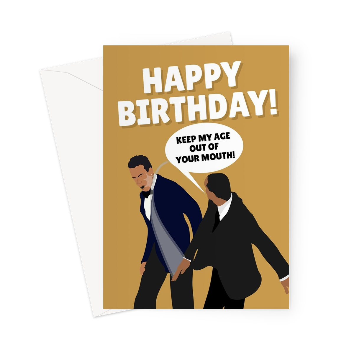 Happy Birthday! Keep My Age Out of Yours Mouth! Will Smith Chris Rock Slap Oscars Funny Meme Greeting Card