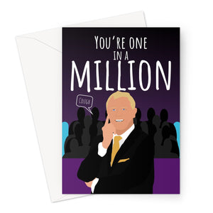 You're One in a Million (cough) Millionare Funny Quiz Birthday Anniversary Mother's Day British  Greeting Card